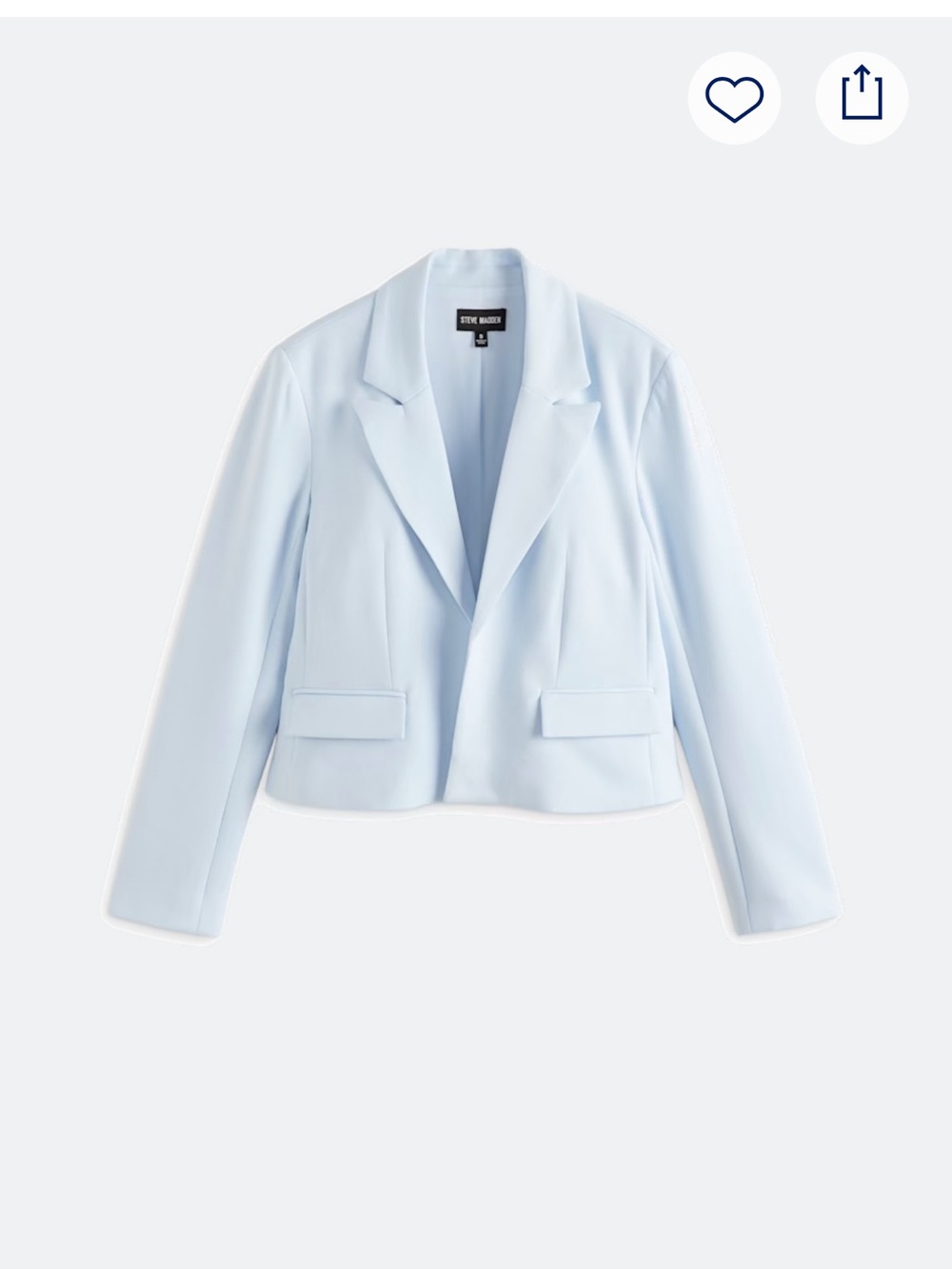 Steve Madden Pastel Blue Cropped Blazer